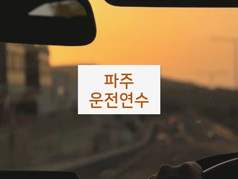파주운전연수 후기