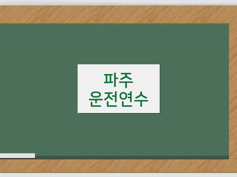 파주운전연수 후기