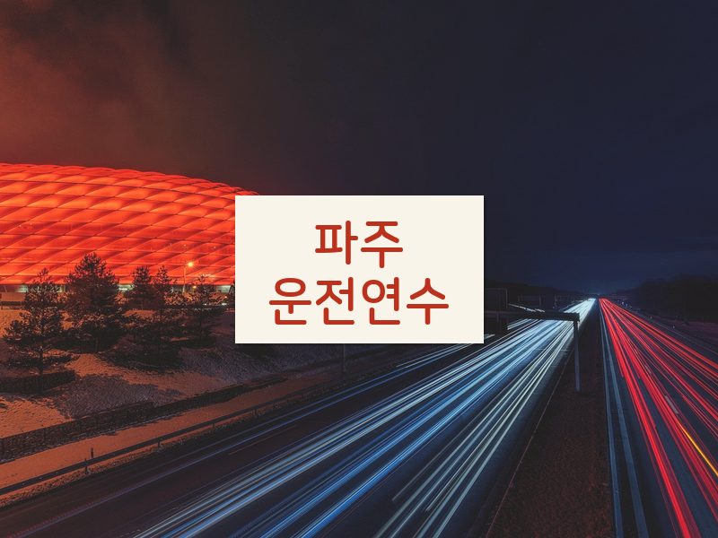 파주운전연수 후기