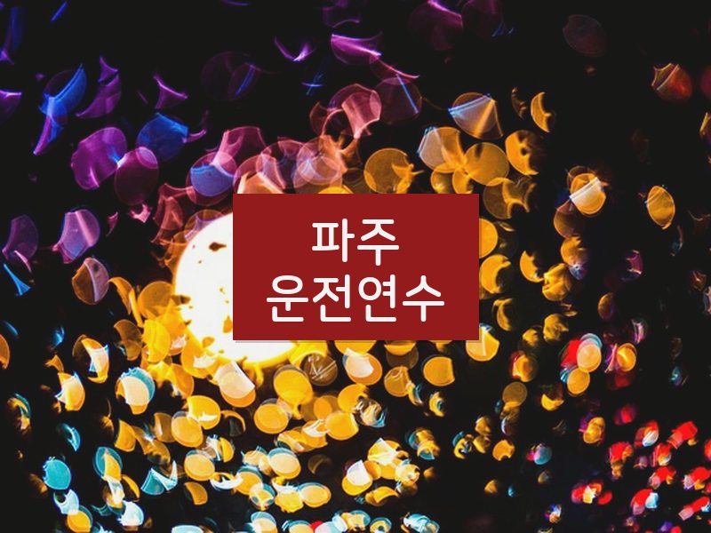파주운전연수 후기