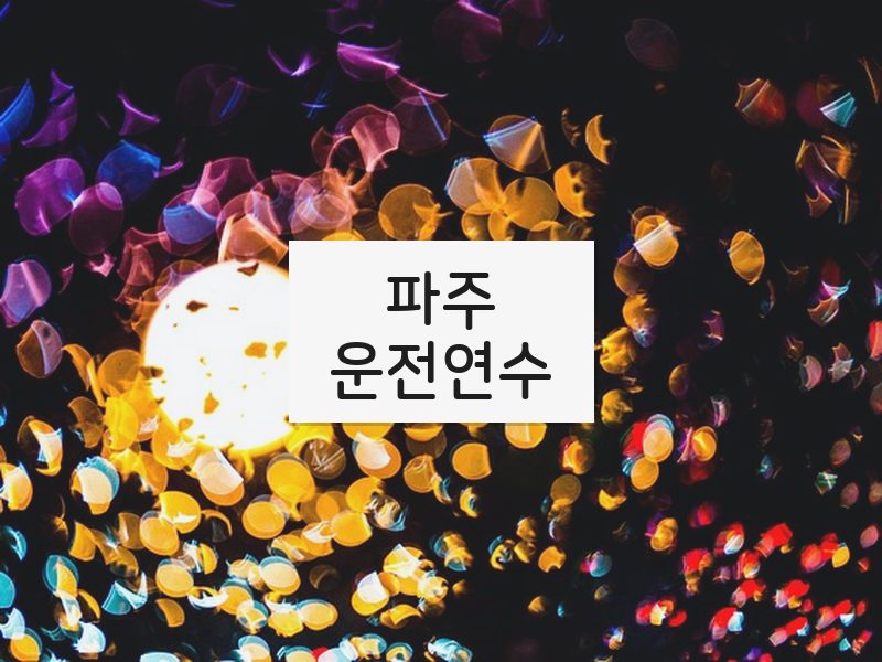 파주운전연수 후기