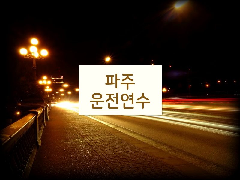 파주운전연수 후기