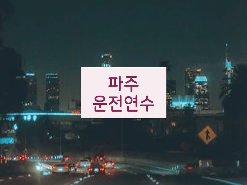 파주운전연수 후기