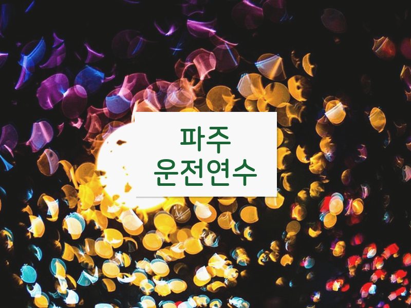 파주운전연수 후기