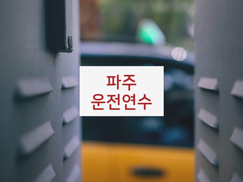 파주운전연수 후기