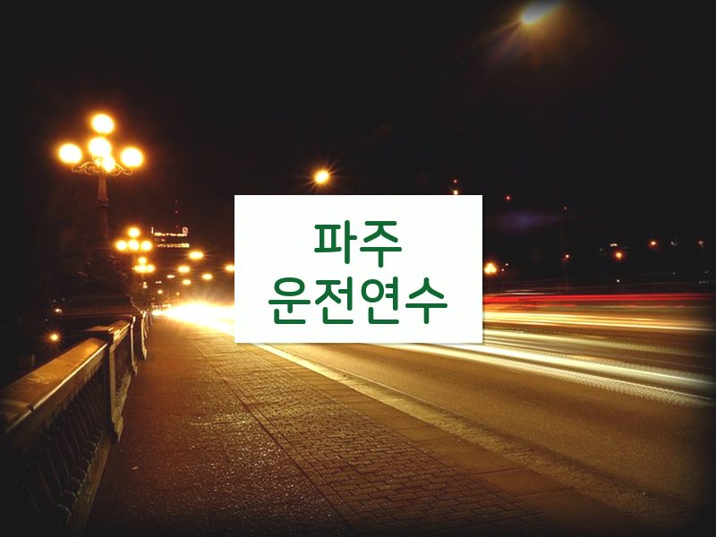 파주운전연수 후기