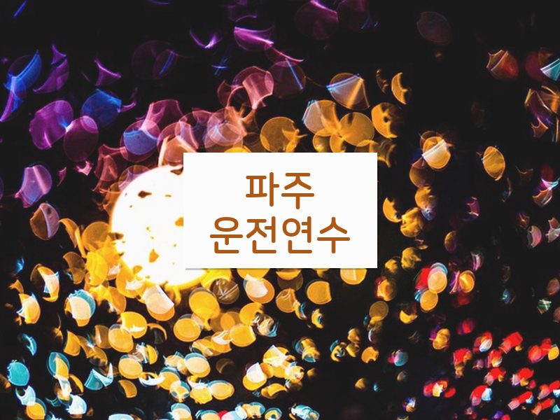 파주운전연수 후기