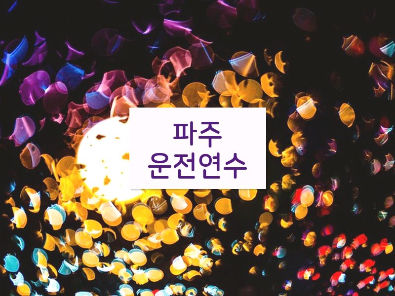 파주운전연수 후기