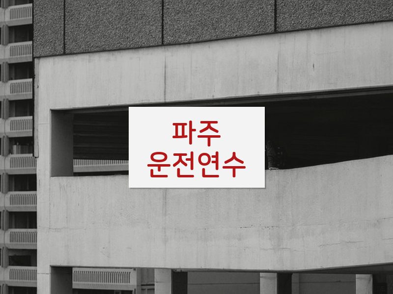 파주운전연수 후기