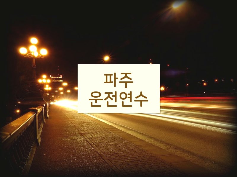 파주운전연수 후기