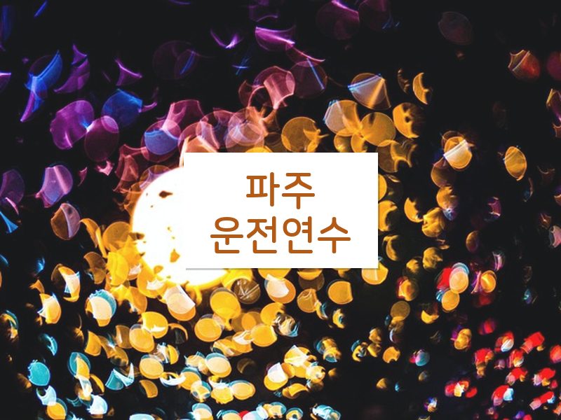 파주운전연수 후기