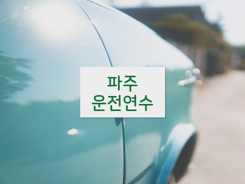 파주운전연수 후기
