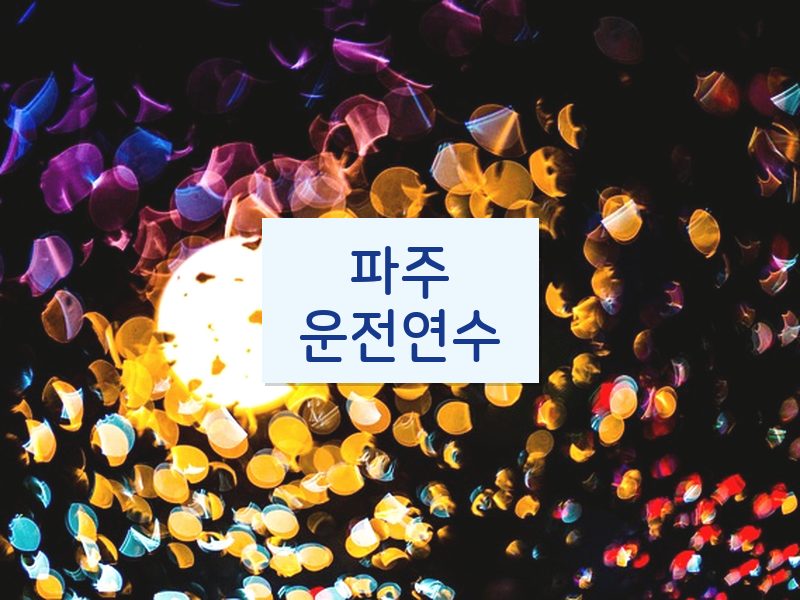 파주운전연수 후기