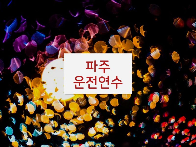 파주운전연수 후기