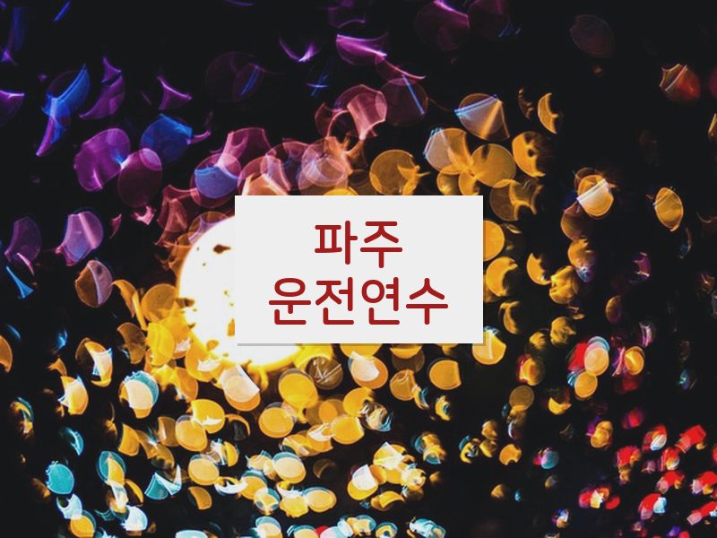 파주운전연수 후기
