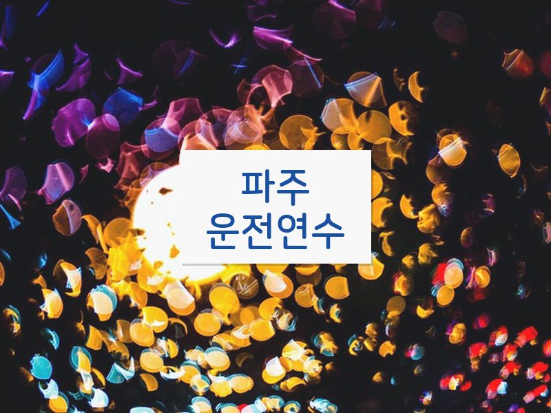 파주운전연수 후기