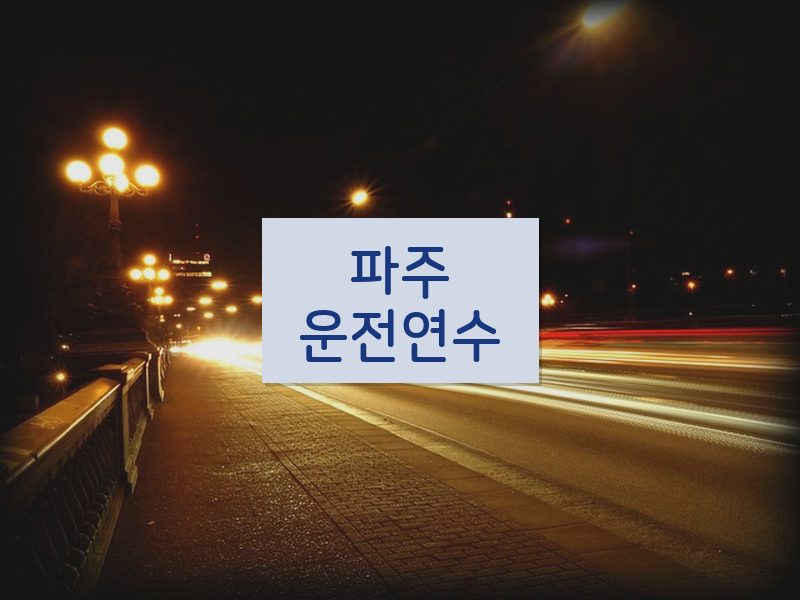 파주운전연수 후기