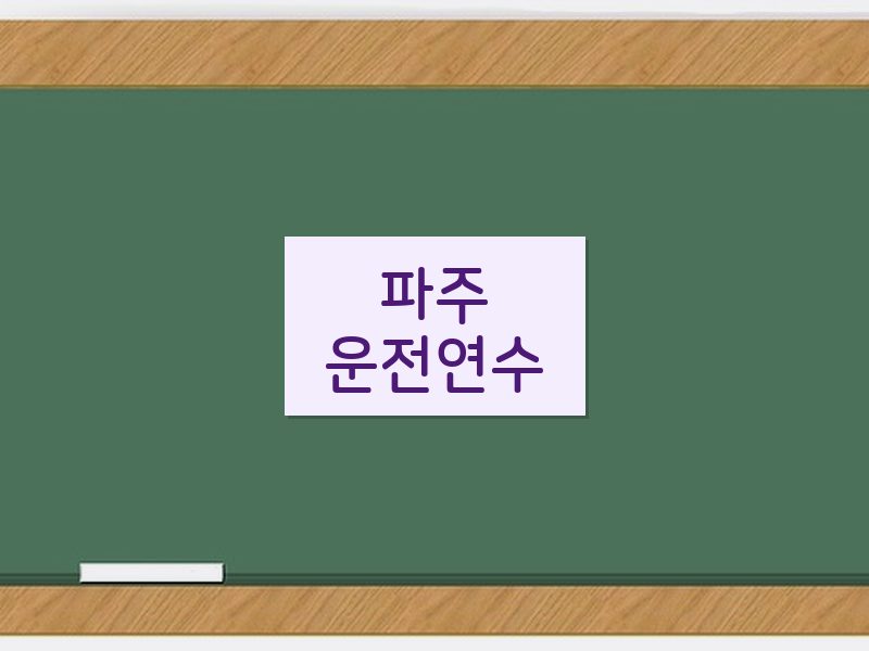 파주운전연수 후기