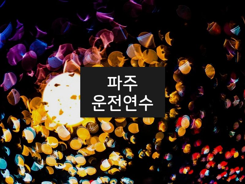 파주운전연수 후기