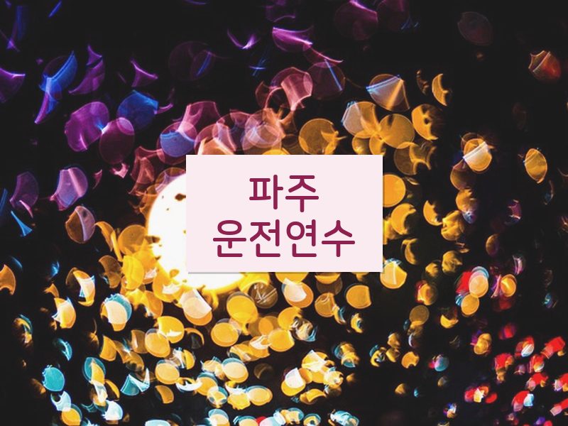 파주운전연수 후기
