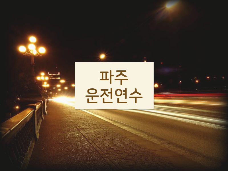 파주운전연수 후기