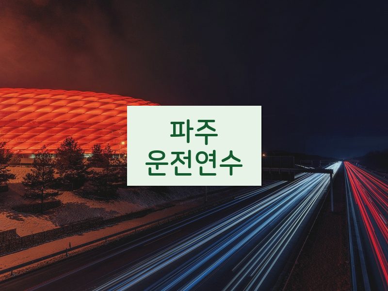 파주운전연수 후기