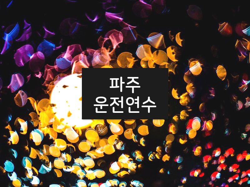 파주운전연수 후기